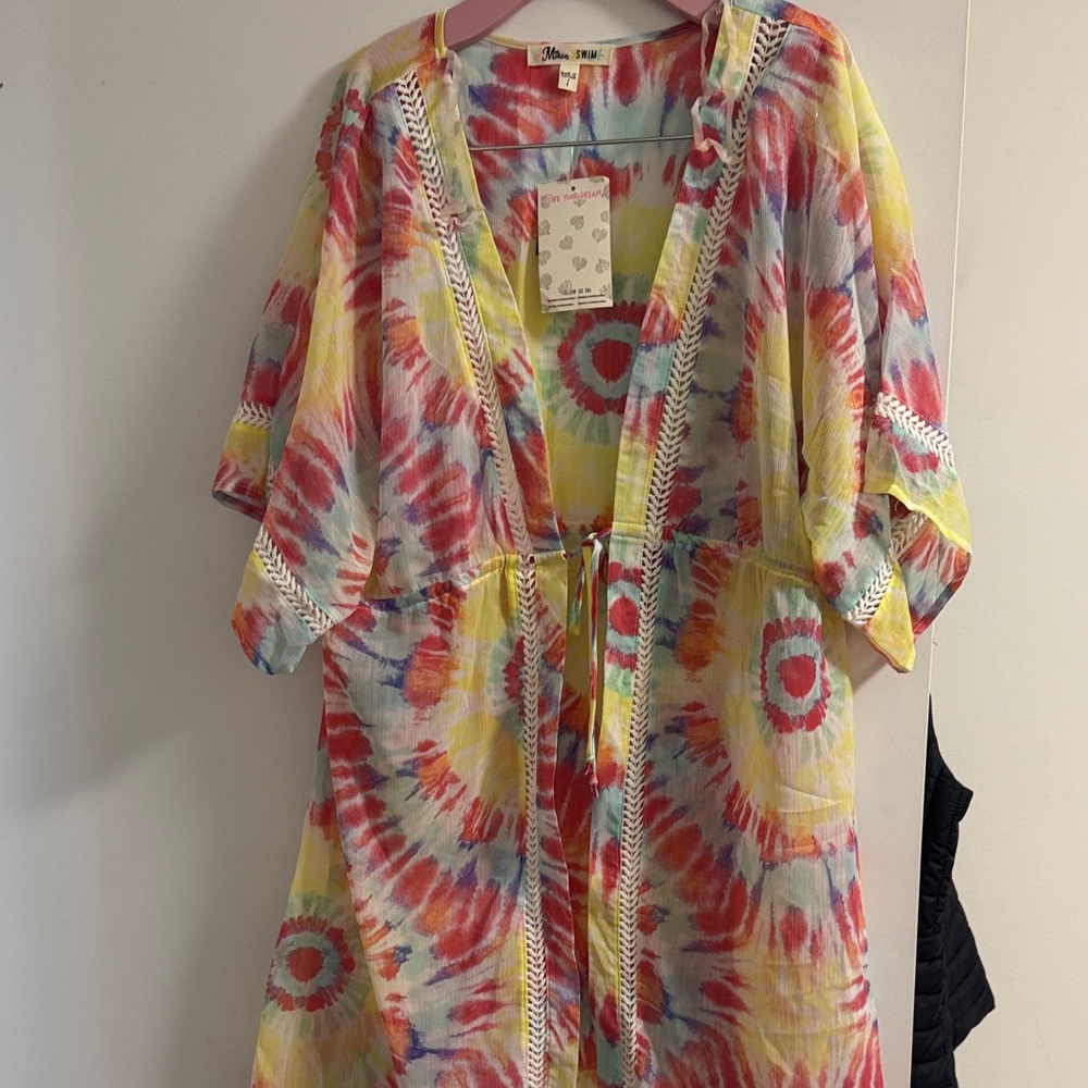 Colorful Tie-Dye Swim Coverup